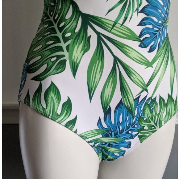Nwt laceup back palm leaf print bathingsuit XLarge - Picture 5 of 8